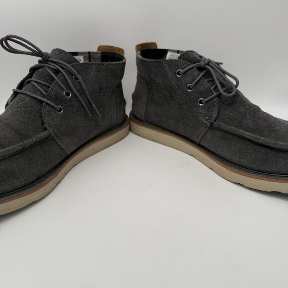 Toms Navi Moc Chukka Boots Mens Size 11 Gray Suede Leather Casual Lace Up Ankle main image 9